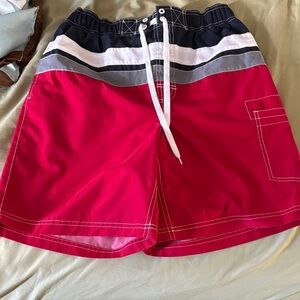 5/$25 Faded Glory Red and Navy Swim Shorts